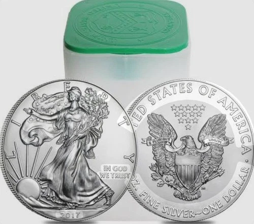 2017 LOT OF 20 AMERICAN SILVER EAGLE BU 1$, Each Coin Is 1 Troy Oz. .999 Silver