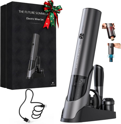 Rechargeable Electric Wine Bottle Opener Set 7-In-1 Aluminum Alloy Wine Gift Set
