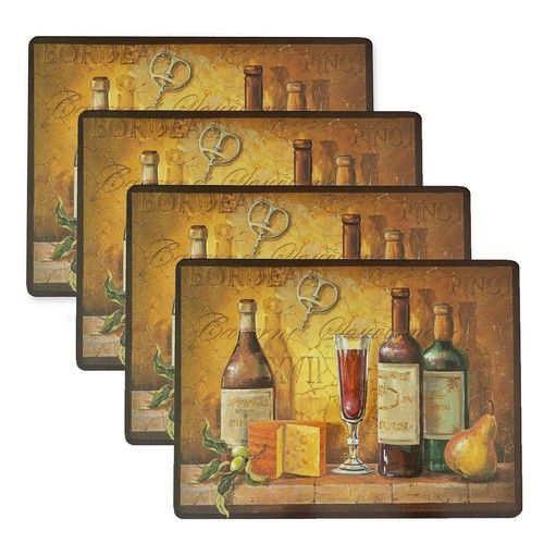 Cork Placemats Set of 4, Thick Cork Place Mats for Kitchen and Dining Tables,...