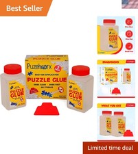 Jigsaw Puzzle Glue, Easy-On Applicator Pack of 2, Non Toxic Clear Glue for 10...