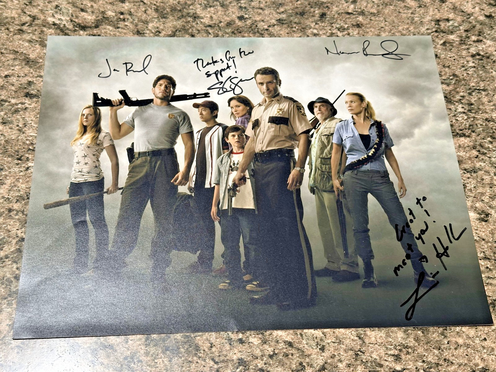 The Walking Dead Season 1 Cast Signed x4 Photo 11x14 - Original