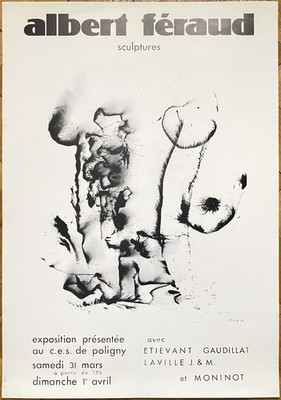 ALBERT FERAUD ORIGINAL ART EXHIBITION POSTER C.E.S. POLIGNY FRANCE 1978 VINTAGE