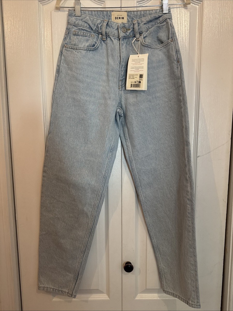 Sezane Denim Pantalón Le Mum Bleu Snow Us 2 FR 34 | eBay