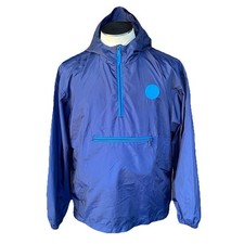Manchester City Windbreaker Jacket Mens Medium Soccer Fanatics Hooded Blue Zip