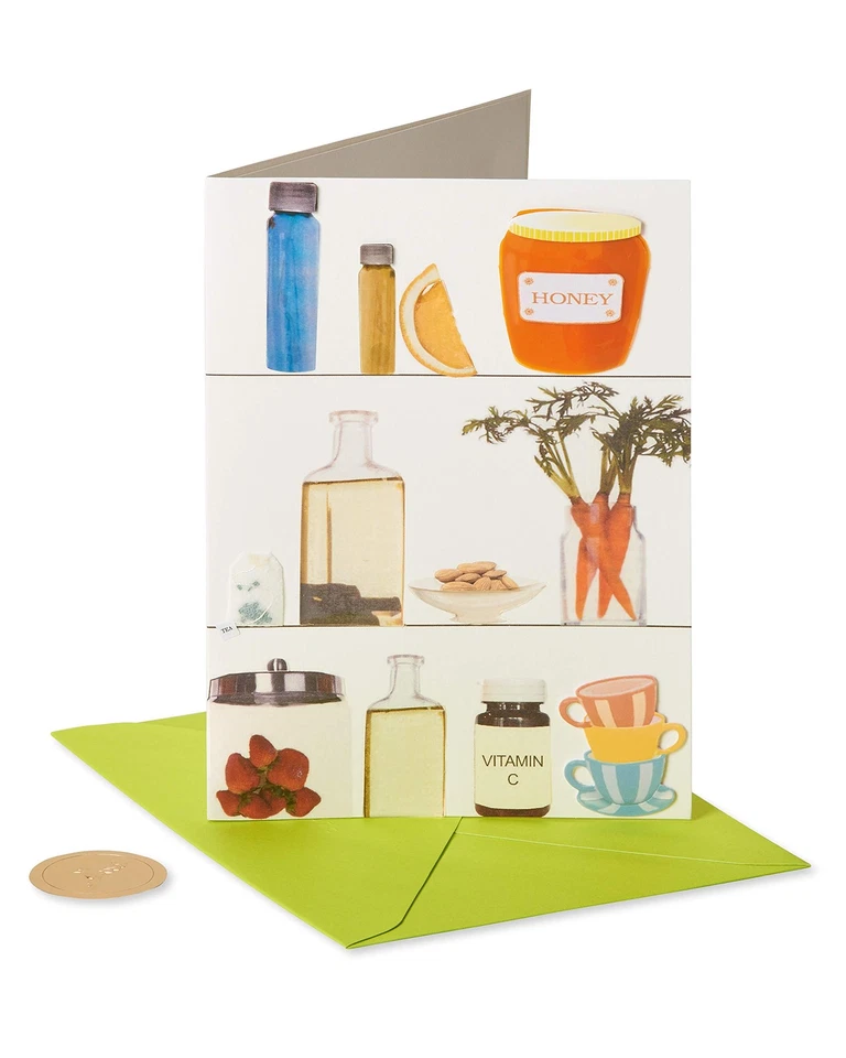 Papyrus Get Well Card Healthy Remedies Rest Rejuvenate And Be Well 7X5 Inches - Image 4 of 4