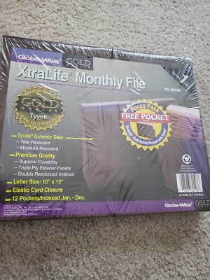 Globe-Weis Gold Series Xtralife Monthly File Tyvek Exterior Seal Premium Quality