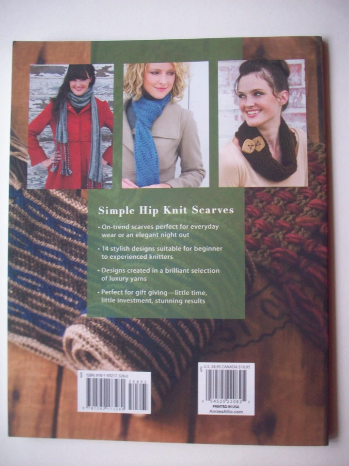 FÁCIL Simple Cadera Tejido Bufandas Bufanda Tejido Patrón 14 diseños Foto 3 de 3