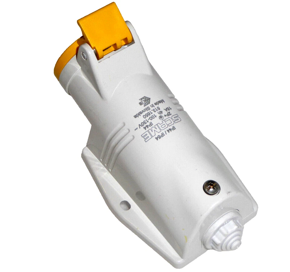 5 x Scame 16 Amp 3 Pin 2P+E 110V AC Yellow 16A Socket Wall Surface Mount IP44 - Image 3 of 4