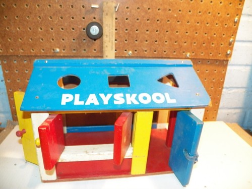 Cabaña de madera vintage PLAYSKOOL para formas de bloque - Imagen 5 de 5