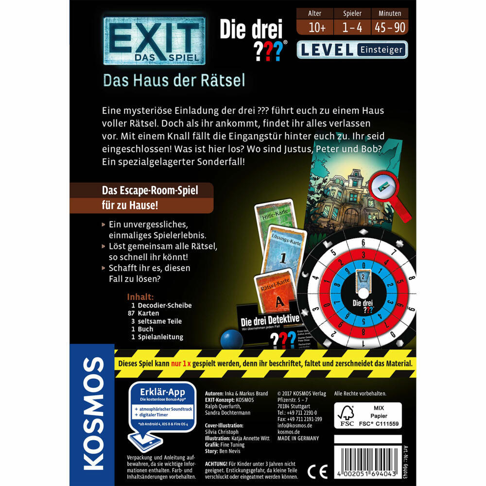 Thumbnail - Kosmos Exit Das Spiel Die Drei ??? Das Haus Der Rätsel Escape