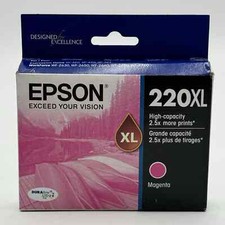 Epson 220XL Magenta Ink Cartridge Genuine New Sealed Exp 05/2027