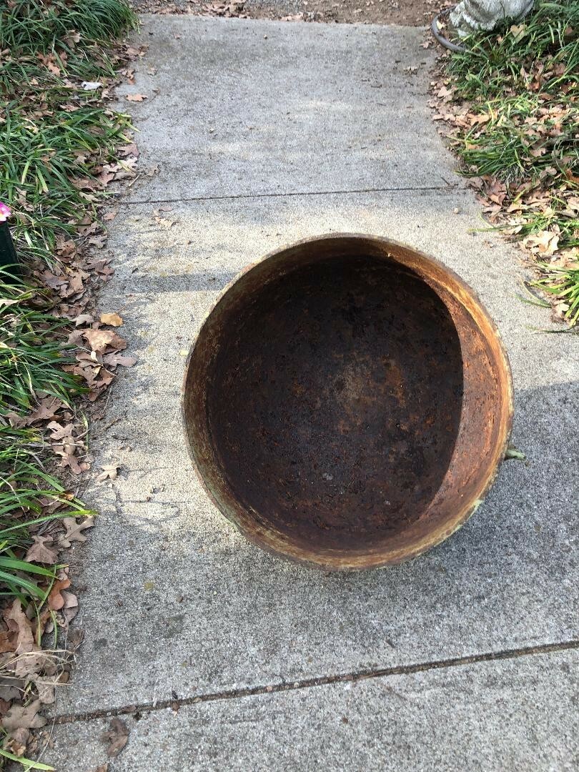 Huge Vintage Antique Cast Iron Flower Pot, Scalding Pot eBay