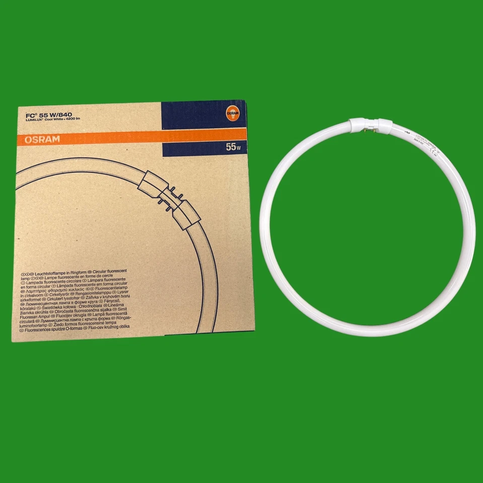 55W OSRAM 2GX13 4 Pin T5 FC Circular 300mm Lamp Fluorescent 4000K Light Bulb - Image 2 of 4
