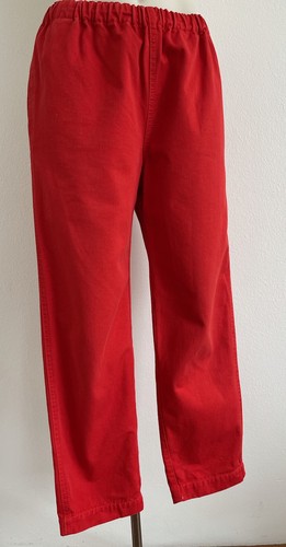 COMME Des GARÇONS Casual Pants Jeans 100% Cotton AU8 S❤️💋trousers Red Women - Picture 4 of 12