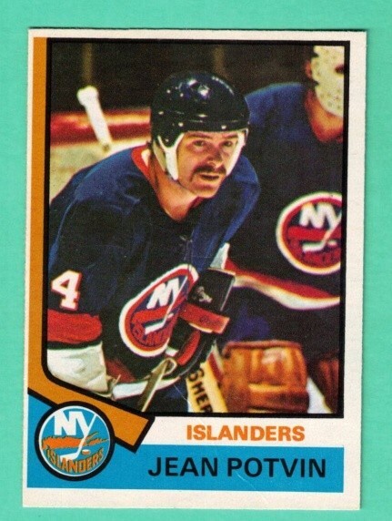 (1) JEAN POTVIN 1974-75 O-PEE-CHEE # 101 ISLANDERS ROOKIE CREASED CARD (H0545)