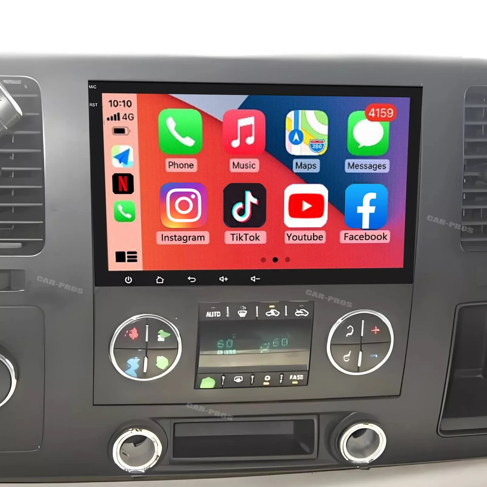 Rádio de carro 8" para 2007-2013 Chevy Silverado 1500 2500 Android CarPlay GPS estéreo - Imagem 2 de 4