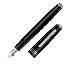 Tibaldi N60 Rich Black Resin Fountain Pen, Palladium Trim, New in Box