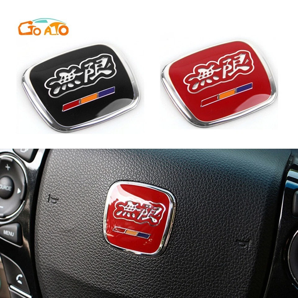 MUGEN RED STEERING BADGE EMBLEM HONDA CIVIC TYPE R FN2 FD2 FK2 FK8 VTEC FC MK10 - Image 2 of 4