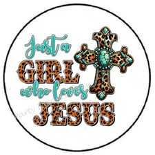 JUST A GIRL WHO LOVES JESUS ENVELOPE SEALS LABELS STICKERS PARTY FAVORS