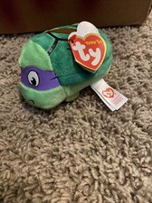 TY Beanie Teeny Tys 4" Teenage Mutant Ninja Turtles Plush Toy TMNT Donatello S