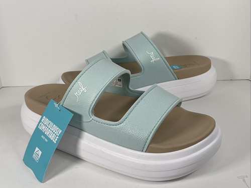 Reef Women’s Sierra 2 Bar Platform Slides Slip On Pale Icy Shoes Size 10 New - Picture 9 of 15