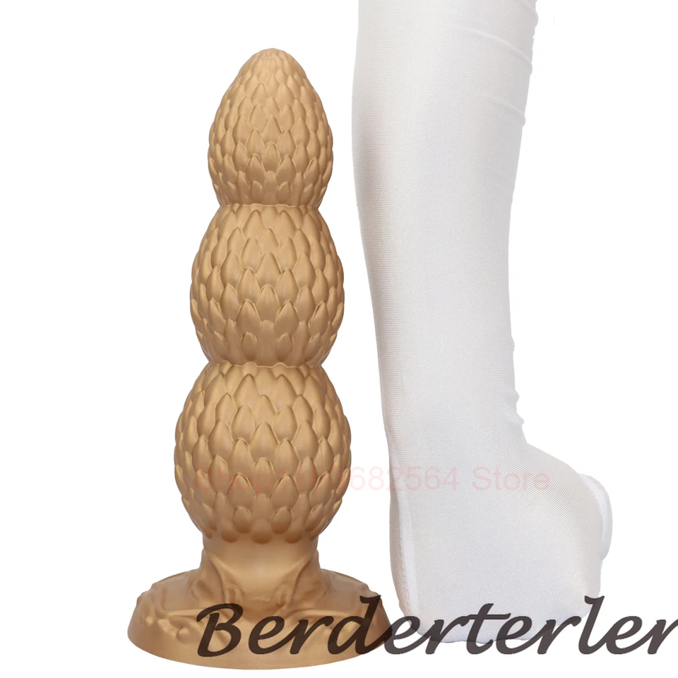 Scaly Pattern Anal Plug Anal Bead Dildos Suction Cup Butt Plug Dilator Sex Toys - Image 3 of 4