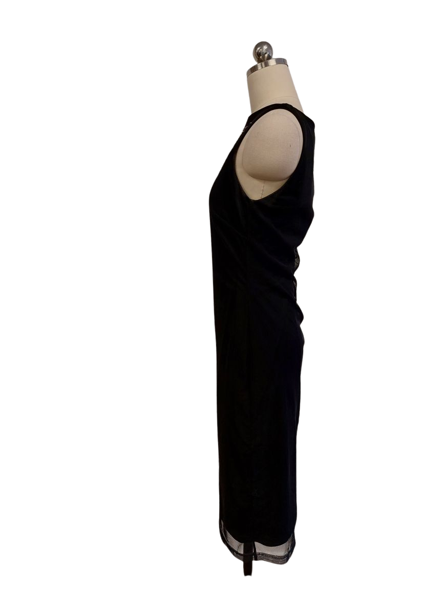 Perarce Fionda Dress Size 10 Lovely Fitted Black With Mesh Overlay eBay