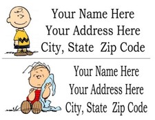 60 CHARLIE BROWN RETURN ADDRESS LABELS, MANY CHOICES, FREE SHIPPING