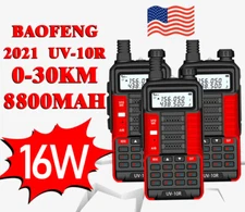 3X BAOFENG UV10R DUAL BAND U/VHF WALKIE TALKIE 2-WAY FM HAM LONG RANGE 16W RADIO