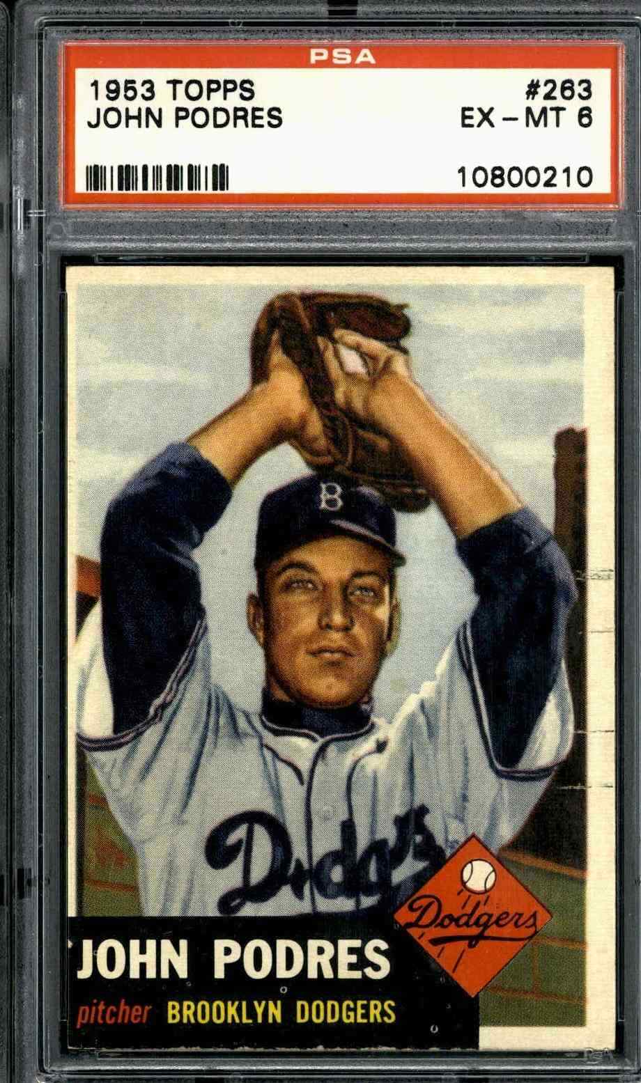 1953 Topps #263 John Podres - PSA 6