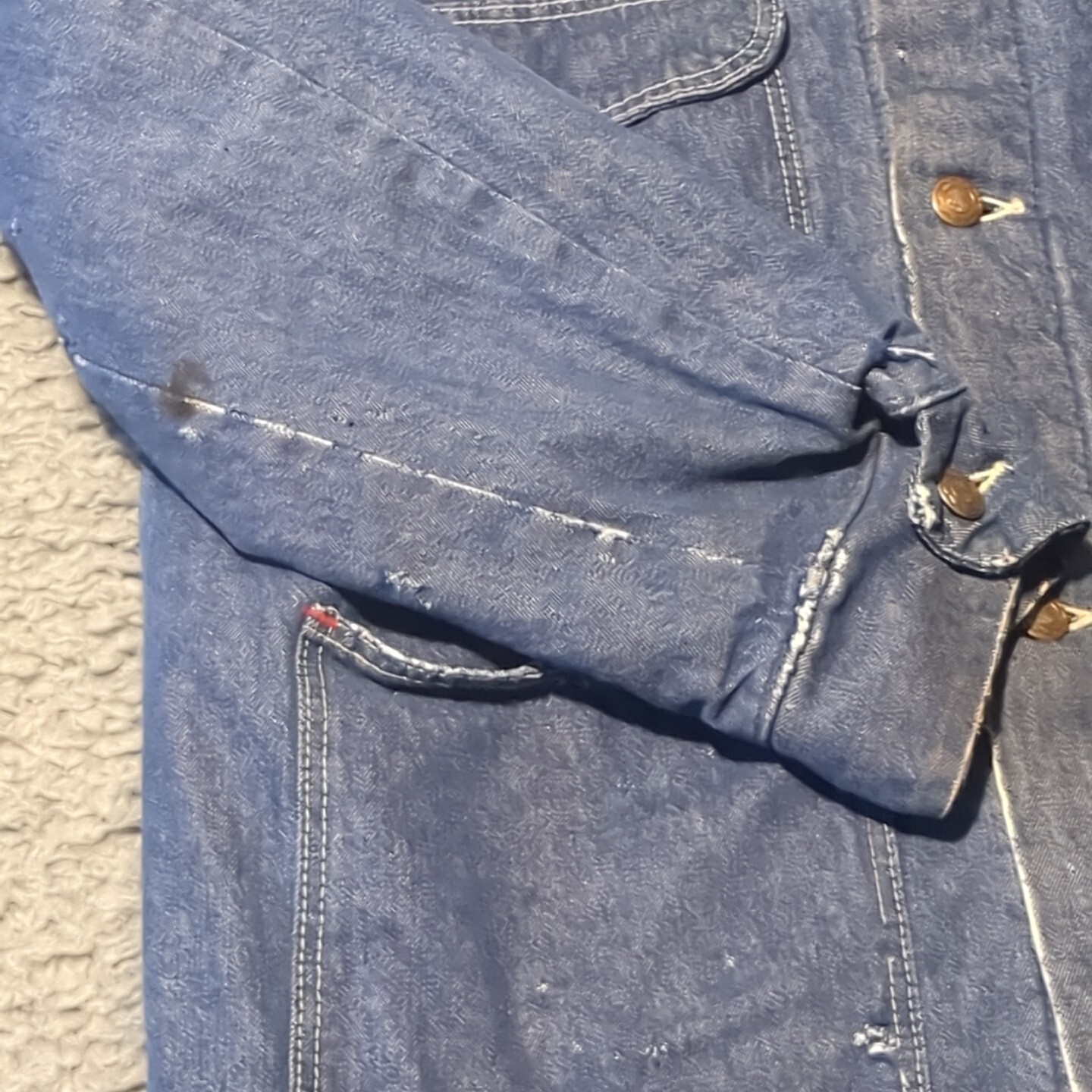 Vintage Wrangler Blue Bell Blanket Lined Corduroy Collar Denim Work Jacket