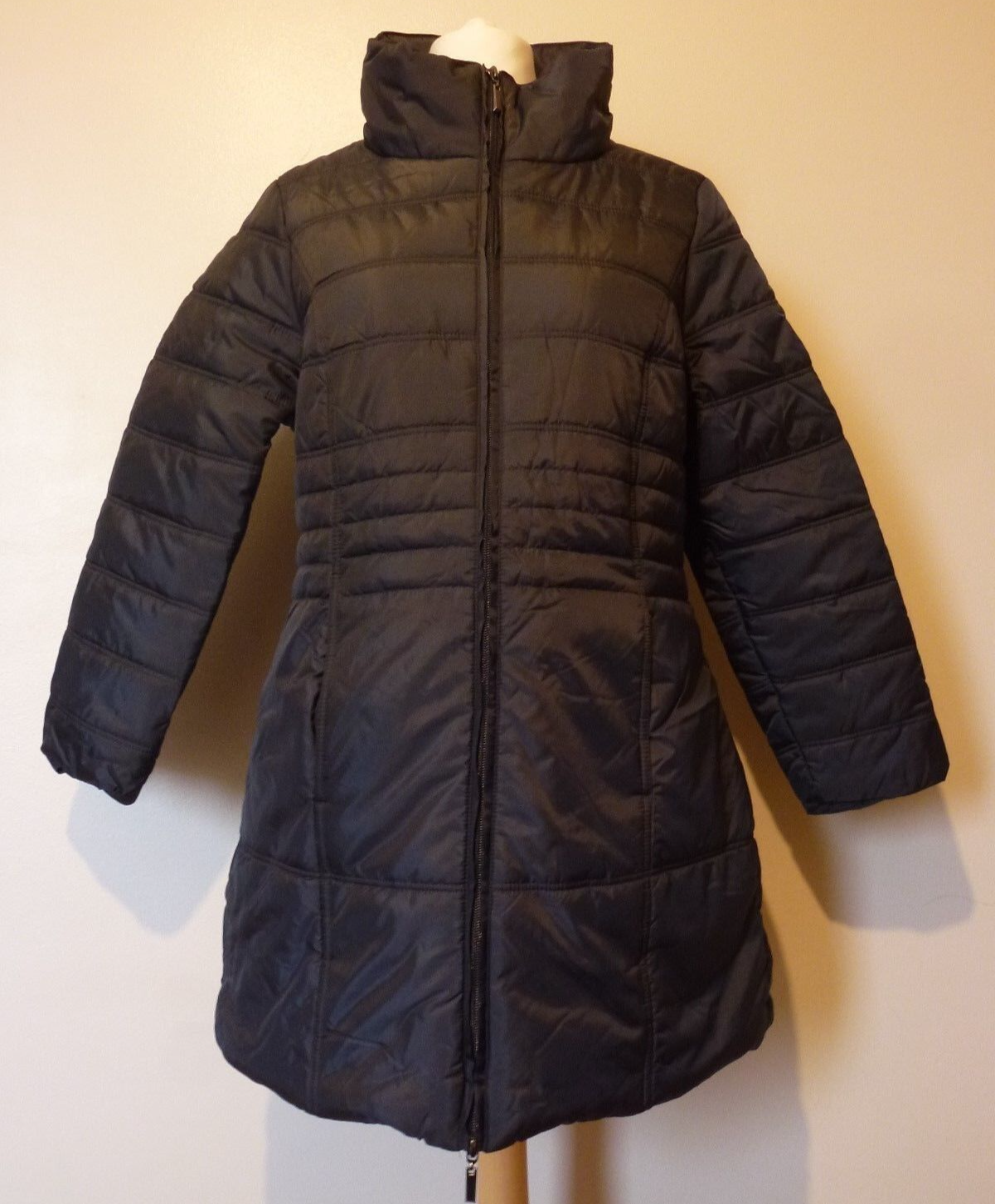 Viz-A-Viz Rosegold Quilted Coat Long Sleeve Size 8-14 Slate RRP £55