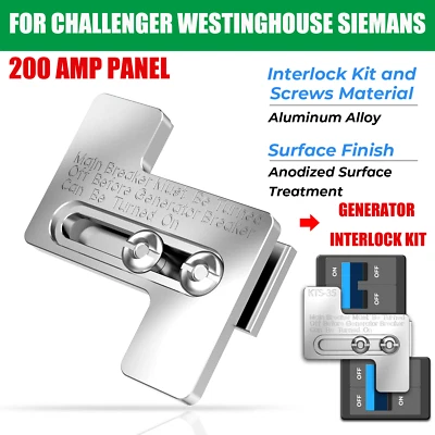 Generator Interlock Kit For Challenger & Westinghouse & Siemans 200 Amp Panel