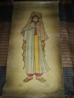 Vintage Persian Art On Leather Wall Hanging Scroll Lady Dressed Up — photo 2
