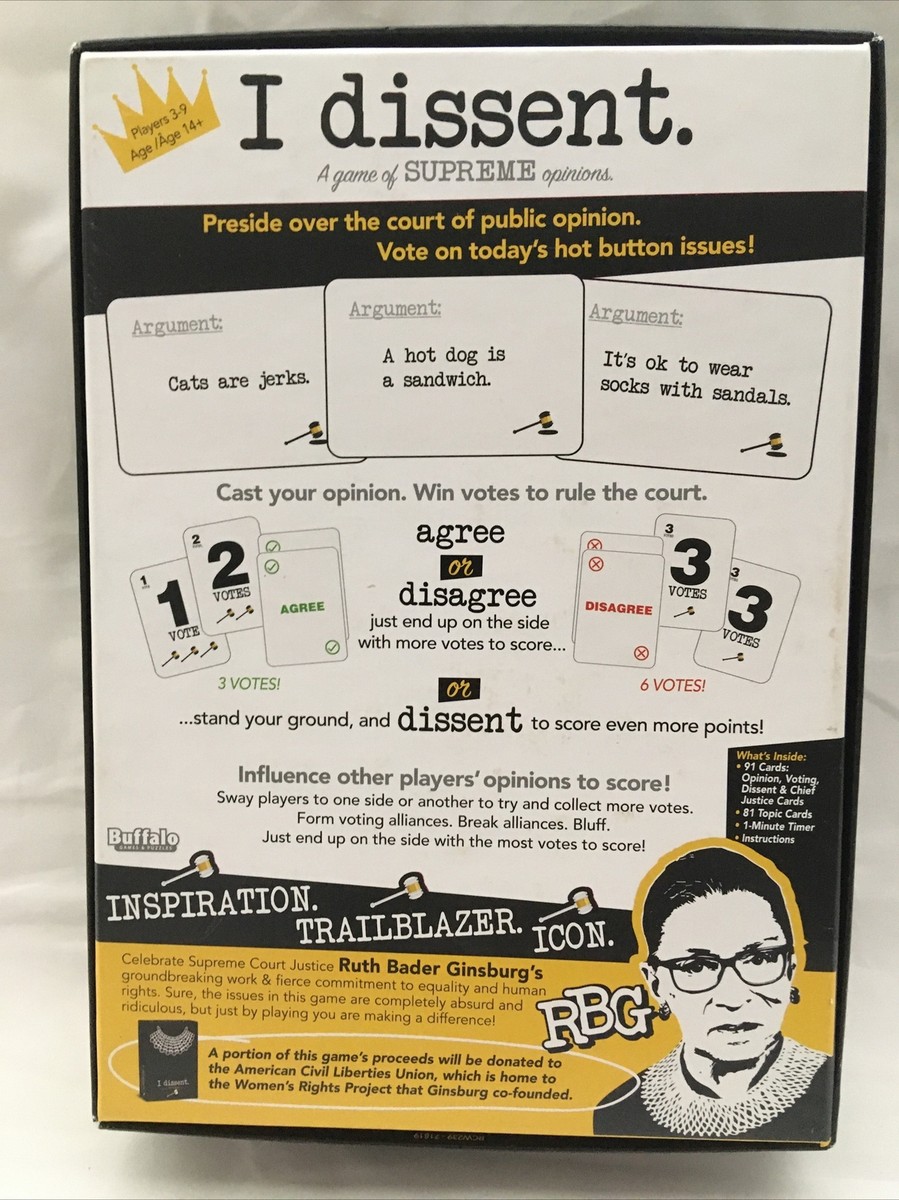 I Dissent A Board Game of Supreme Opinions | eBay I Dissent A Board Game of Supreme Opinions | eBay