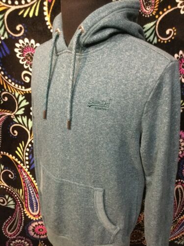 Superdry Vintage Logo Men's Hoodie Green splatter Sweatshirt Size L