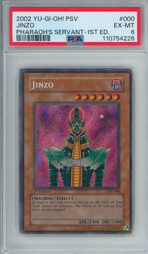 2002 Yu Gi Oh PSV Jinzo 1st Edition "Moon Over Left" ULTRA RARE ERROR PSA 6 - Picture 1 of 2