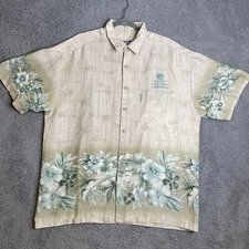 Hawaiian Shirt Mens Large Local Motion Airline Aloha Button Up Short Sleeve