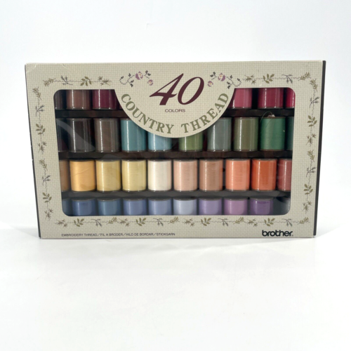 Brother Embroidery 40 Colors Country Thread X81078-101 VTG Japan 38 NEW 2 USED