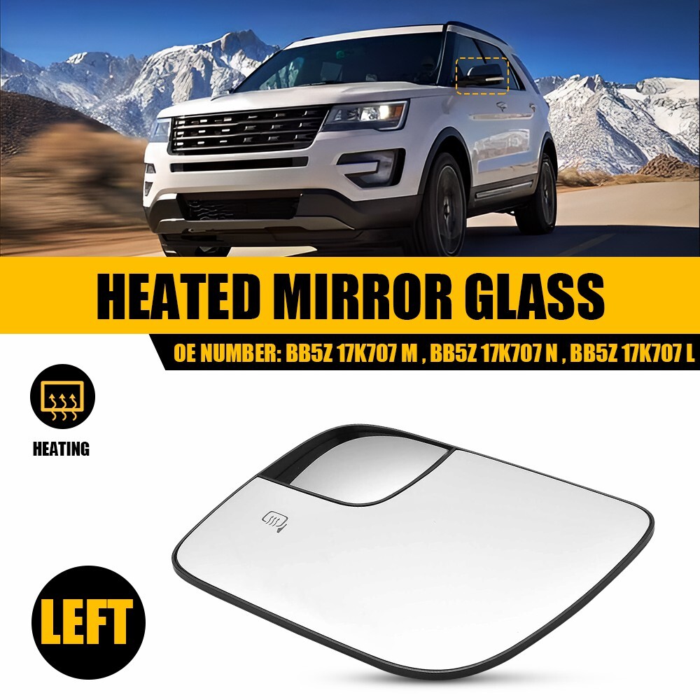 Fit 2011-19 Ford Explorer Left Driver Rear View Heated Mirror Glass Replacement