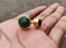 925 Sterling Silver Natural Aventurine Round Gemstone Handmade Ring All Sizes