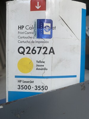 New NIB Genuine HP Color LaserJet 3500 3550 Yellow Toner Cartridge Q2672A 309A