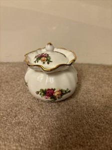 Royal Albert Old Country Roses DOROTHY BOX Drawstring Bag Trinket Jar w/ lid New