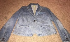Singrid Olsen Womens Denim Jacket Size 12 Button Down Jean