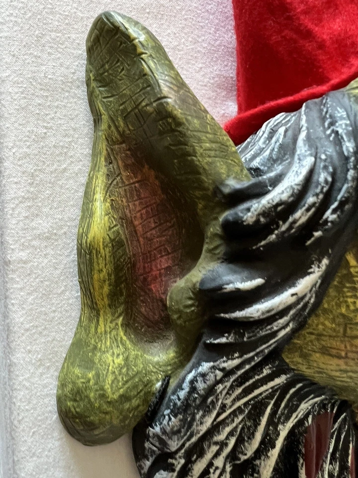 Scary Gnome Troll Látex Malvado Demonio Brujo Duende Sombrero de Fieltro Rojo Máscara de Halloween Foto 4 de 4