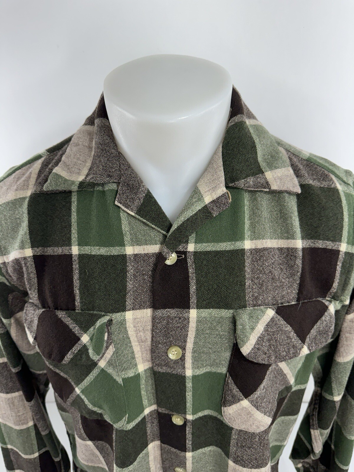 PENDLETON - WOOL Loop Collar Vintage Plaid Mens M… - image 2