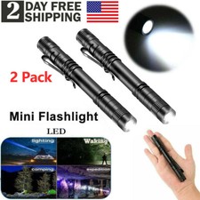 2x 1500000LM Small Super Bright Mini LED Torch Tiny Penlight Tactical Flashlight