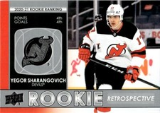 2021-22 Upper Deck Rookie Retrospective Yegor Sharangovich New Jersey Devils