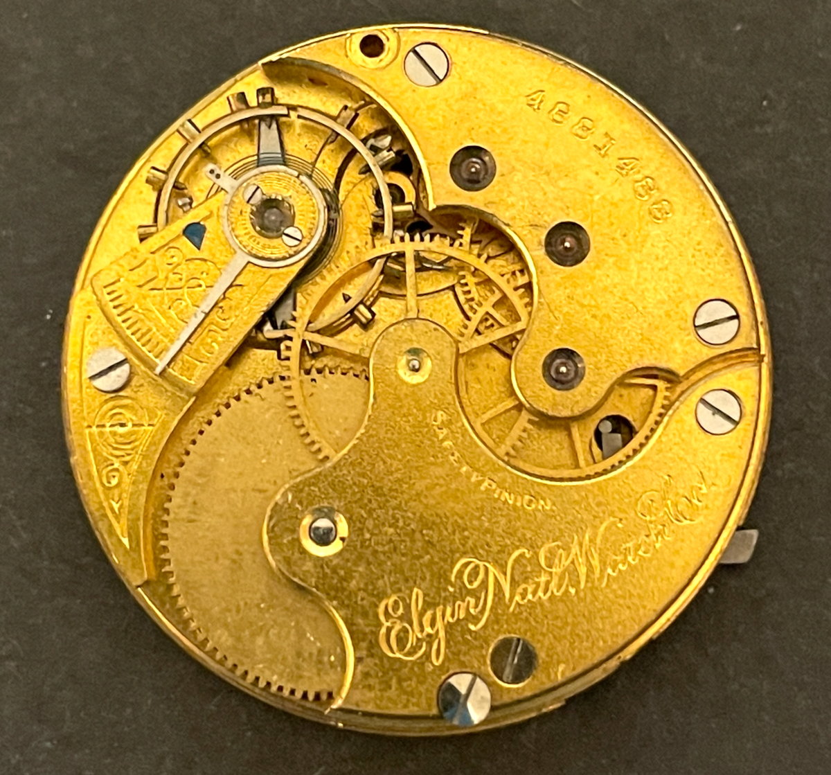 Antique 1893 Elgin Grade 118 Pocket Watch Movement Parts Good