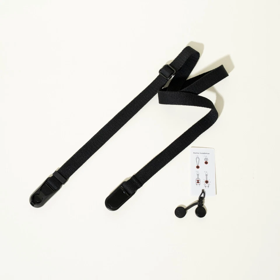 Black Cotton Camera Strap 26-50" w/ Peak Design Anchors Handcrafted - Image 3 of 4